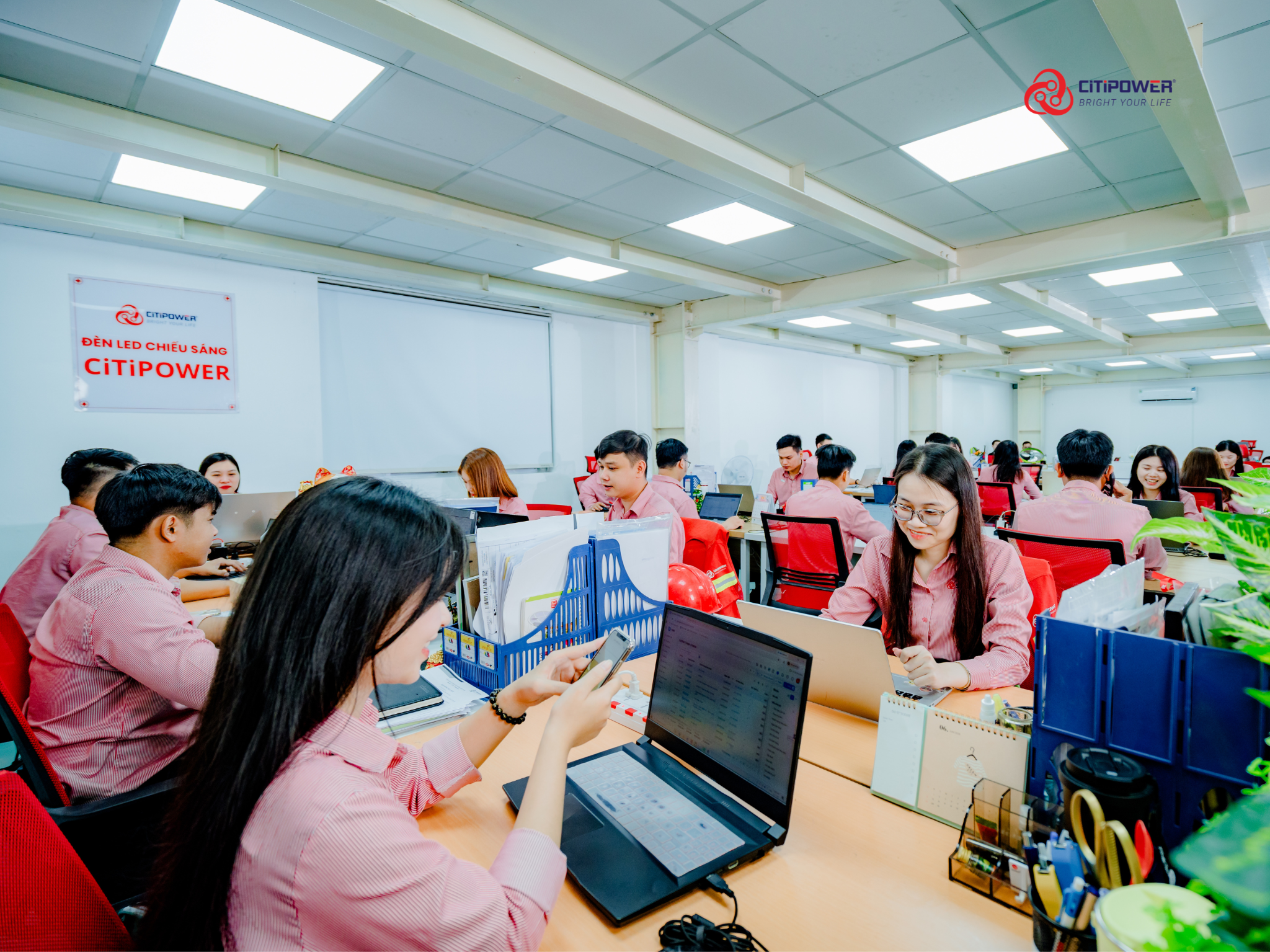 hân sự CiTiPOWER phối hợp triển khai công việc tại văn phòng.