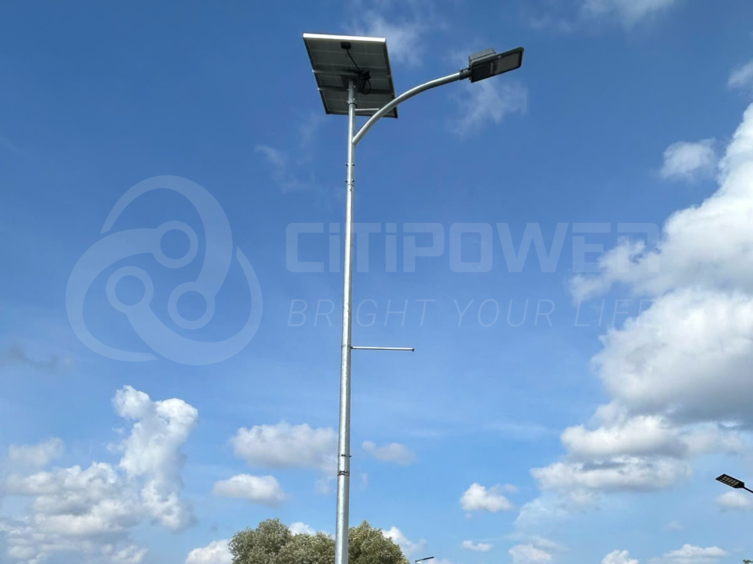 Đèn đường năng lượng mặt trời CTP-OSCAR-LON sử dụng trong dự án tại Cà Mau.